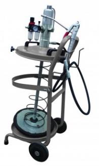 Chariot de graissage avec pompe pneumatique