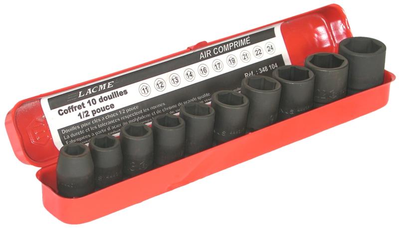 Coffret 10 douilles 1/2 - Chrome molybdène