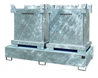 Bac de rétention en acier : 2 Cuves 1000 L