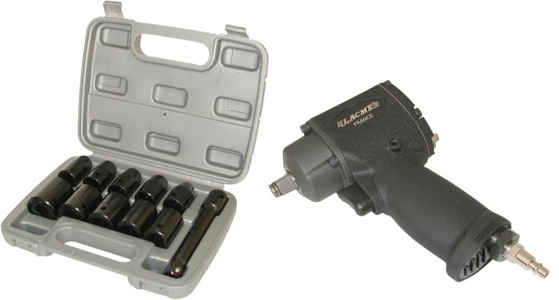 Clé à chocs 1/2: 680 Nm - Extra courte + coffret 10