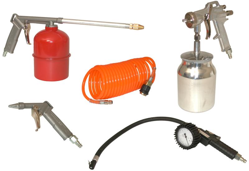Lot de 5 accessoires - Kit complet: Souflette, Pistolet