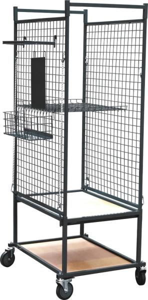 Chariot mobile pour pièces mécaniques - Grilles latérales 