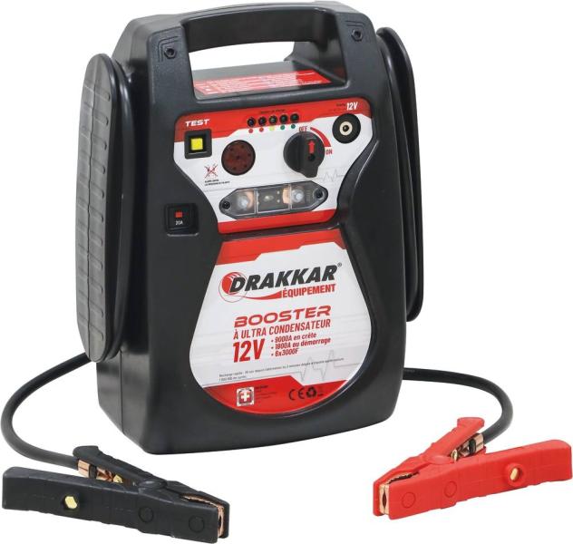 Booster 12V - 9000A batterie - Condensateurs / Sans batterie !