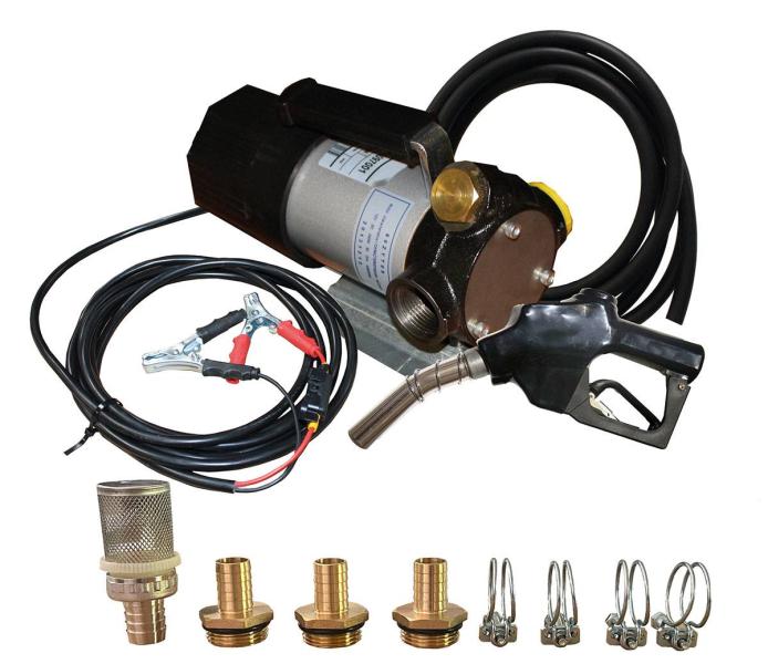 Pompe de transfert gasoil 12 Volt avec tuyau et pistolet – 40 l/min