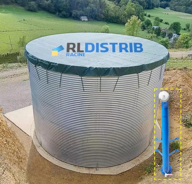Réservoir incendie hors sol acier galvanisé – 30000 litres - Colonne inox