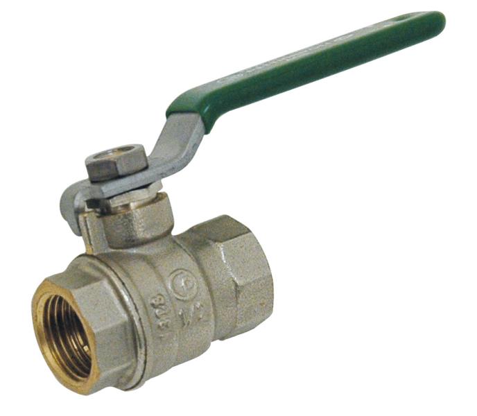 Vanne laiton femelle NF poignée verte - Ø15mm - 1/2''