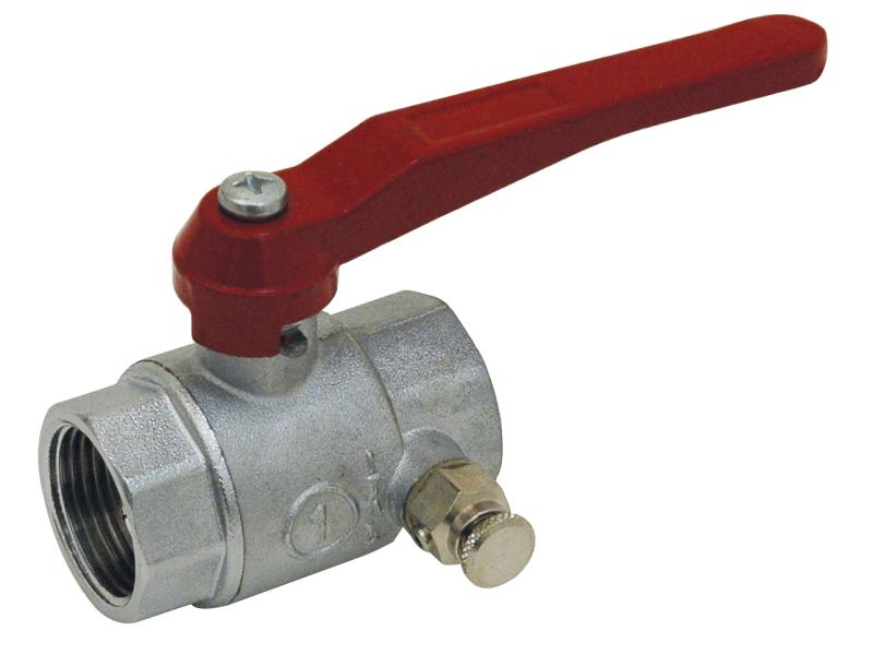 Vanne laiton chromé à purge sortie femelle - Ø20mm - 3/4''