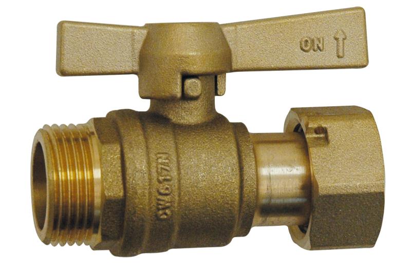 Vanne pour compteur d'eau sortie mâle - droit - DN26 - 1''x 1''