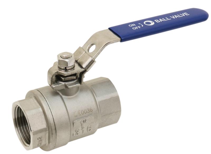 Vanne à sphère en inox femelle passage réduit passage intégral Ø26mm - 1''