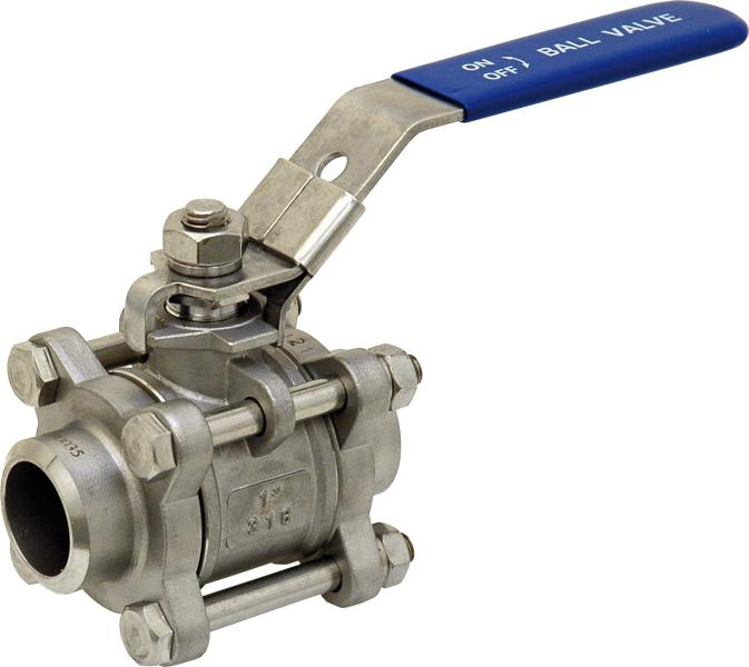 Vanne inox femelle sortie BW à souder bout à bout  - Ø33mm - 1''1/4