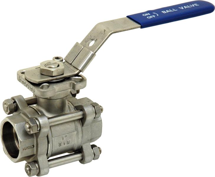Vanne inox femelle soudure emboîtement ISO 5211 - Ø80mm - 3''