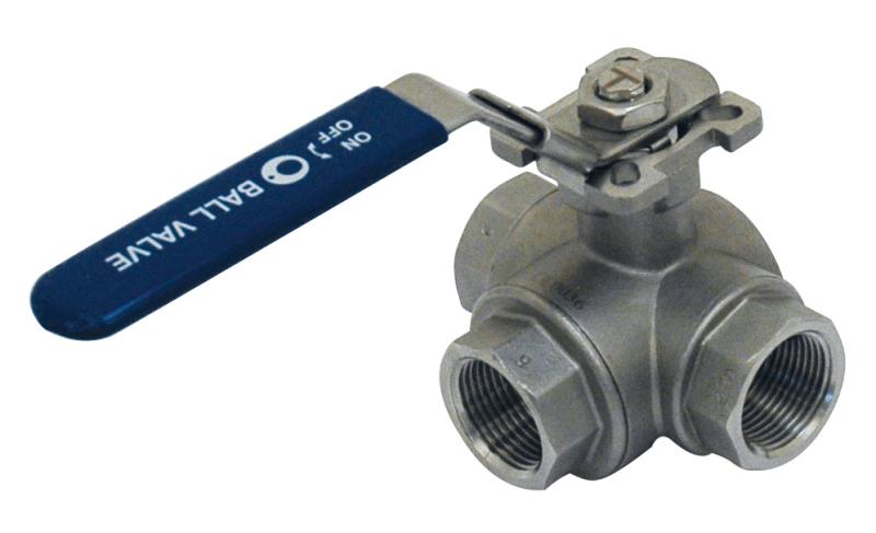 Vanne inox 3 voies femelle en T motorisable - Ø26mm - 1''