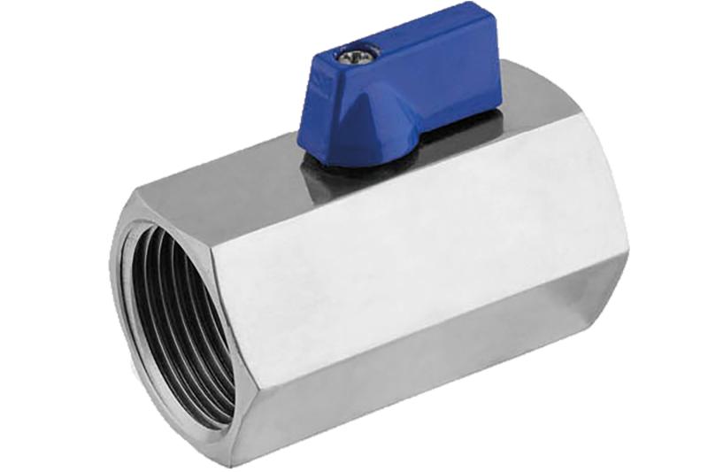 Mini vanne en inox sortie femelle avec manette - Ø8mm - 1/4''