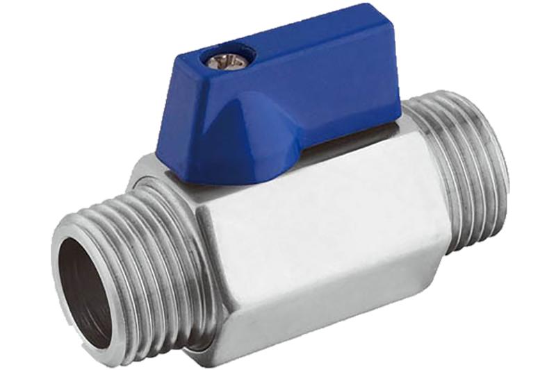 Mini vanne en inox sortie M/M avec manette - Ø12mm - 3/8''