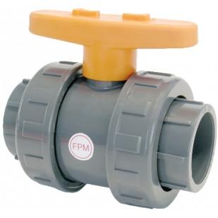 Vanne PVC à coller femelle avec joint FPM - DN32 - Tube Ø40