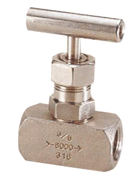 Robinet à pointeau inox femelle - 400 bars - Ø8