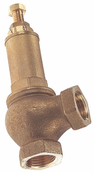 Soupape de sécurité laiton tarée et plombée, clapet PTFE - Ø12