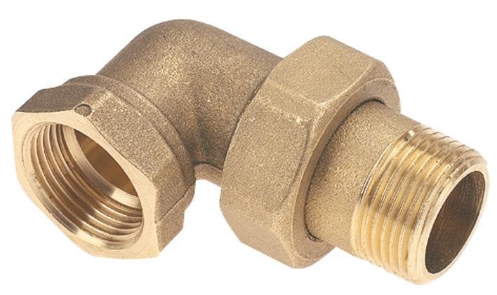 Coude union laiton mâle - femelle joint conique- Ø40