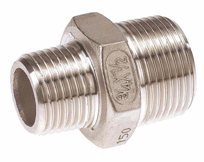Réduction en inox sortie M/M - Ø15-12 mm