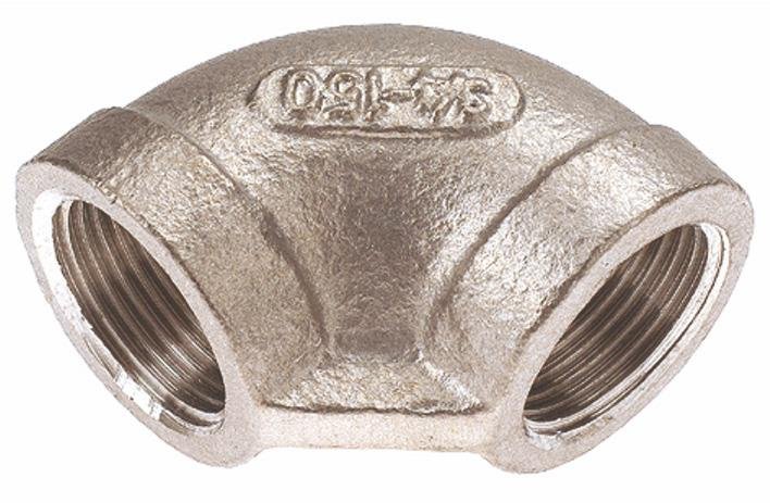 Coude en inox 90° sortie femelle-femelle - Ø25 mm