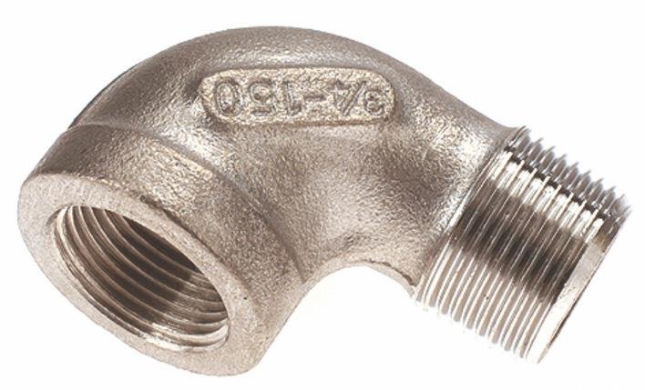 Coude en inox 90° sortie mâle-femelle - Ø8 mm