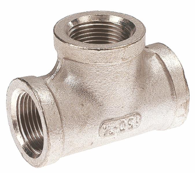 Té en inox égal sortie femelle - Ø80 mm