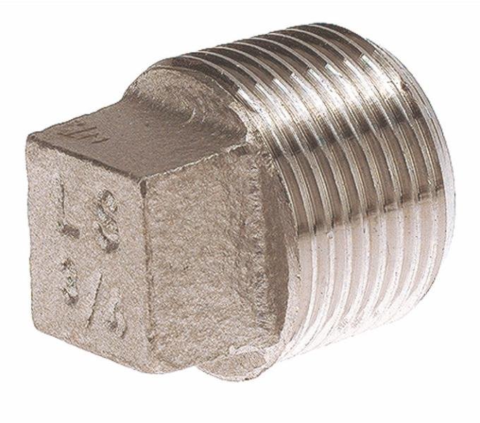 Bouchon carré en inox sortie mâle  - Ø15 mm