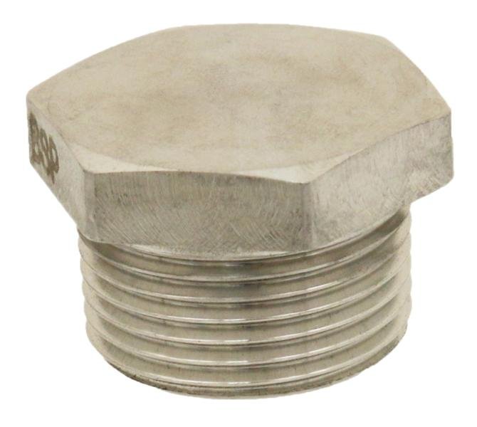 Bouchon hexagonal en inox sortie mâle  - Ø65 mm