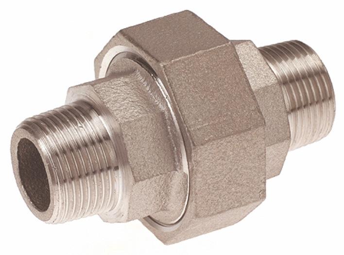 Raccord union en inox sortie mâle-mâle - Ø30 mm
