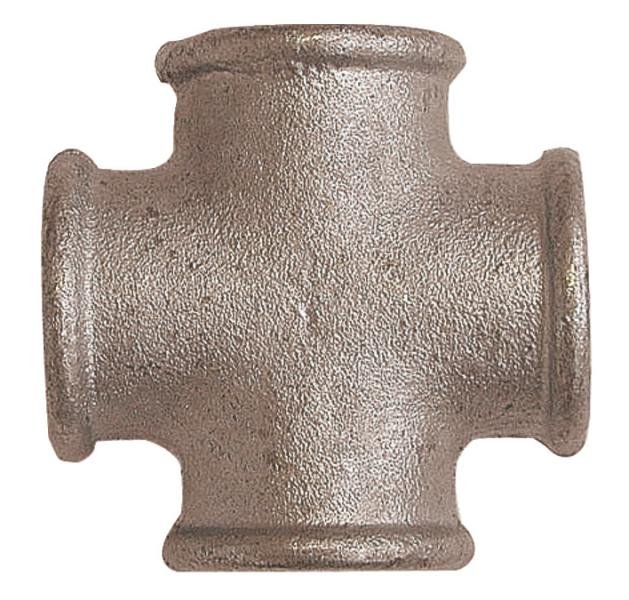 Croix égale en fonte galvanisée 4 sorties femelle - Ø100