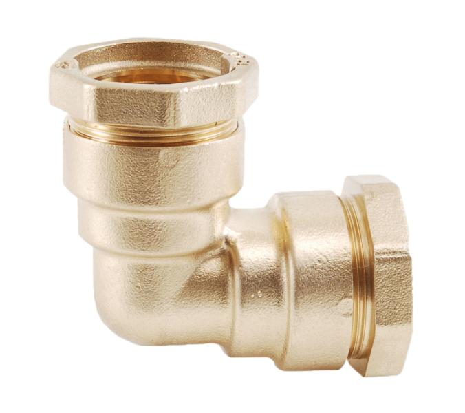 Coude union 90° en laiton pour tuyau PE - Ø20x20