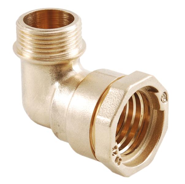 Coude 90° en laiton pour tuyau PE + sortie mâle - Ø25x20