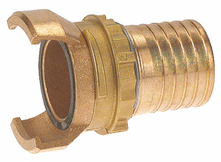 Raccord pompier en bronze sortie cannelée à  verrou - Ø50