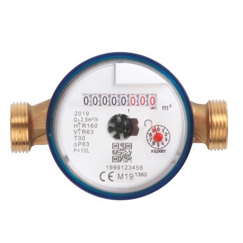 Compteur d'eau froide 13 cm - DN20 - Raccord 1'' - Mâle