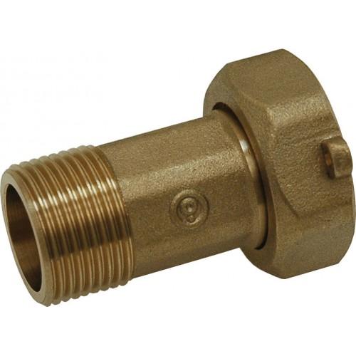 Raccord laiton sortie mâle avec écrou prisonnier - 20x20
