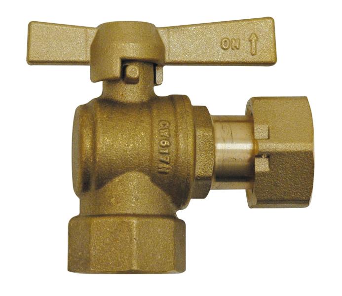 Vanne pour compteur d'eau sortie femelle - Equerre - DN20 -3/4''