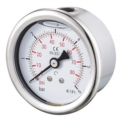 Manomètre INOX raccord axial 1/4'' - Ø50 - 2.5 bar