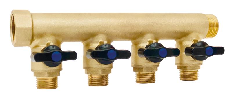 Collecteur sanitaire avec 5 vannes mâle 1/2'' - DN15