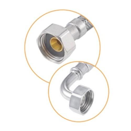 Tresse inox sanitaire femelle- femelle coudée Ø20 - 100 cm - 1m