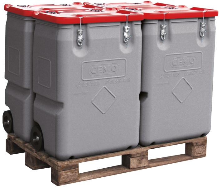Conteneur MOBIL-BOX 170 litres, box gris, couvercle rouge
