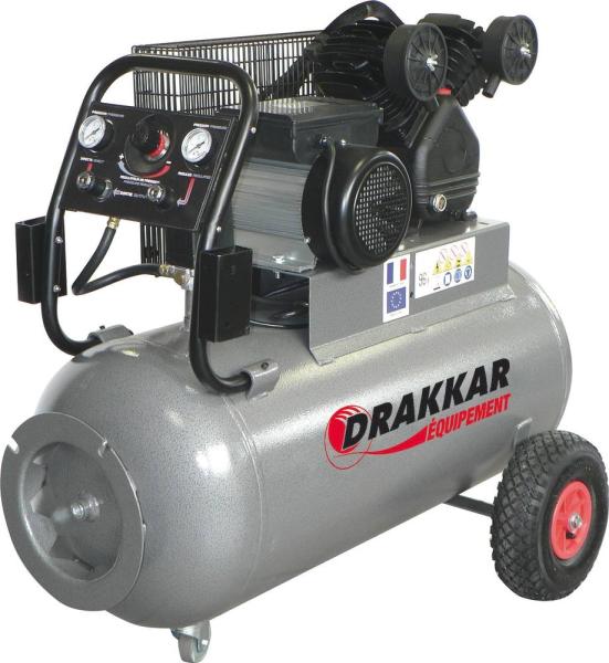 Compresseur à courroie 100 litres DRAKKAR - 9 bar - 3CV