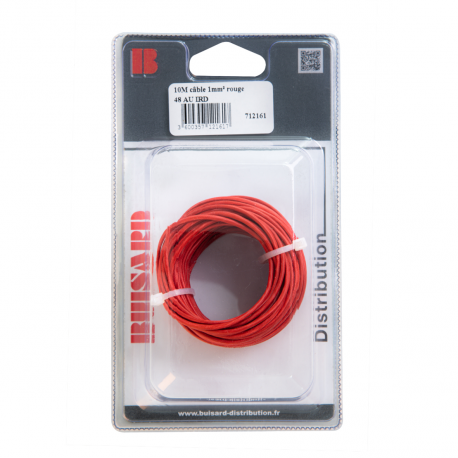 Câble Monoconducteur 10M - Rouge - 1mm²