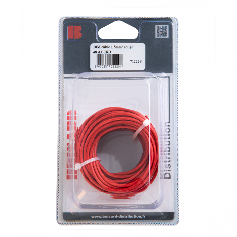 Câble Monoconducteur 10M - Rouge - 1,5 mm²