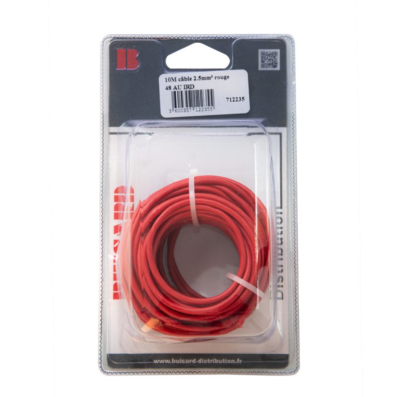 Câble Monoconducteur 10M - Rouge - 2,5 mm²