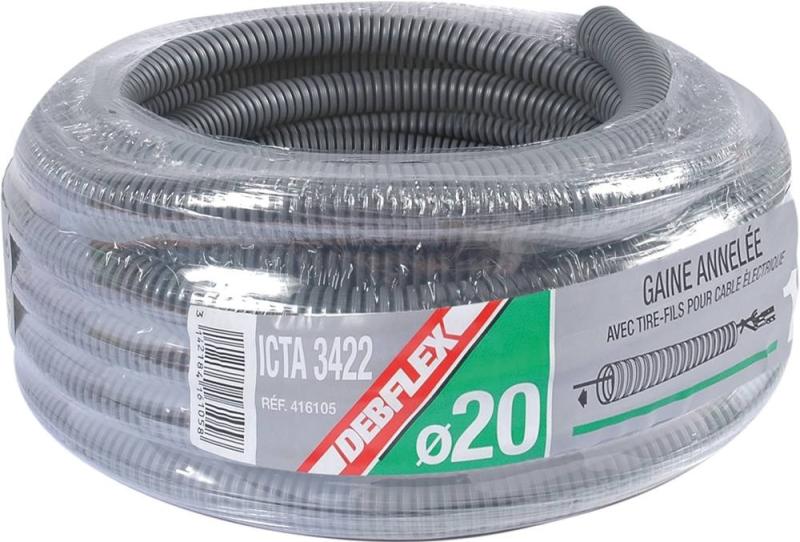 Gaine Annelée avec Tire-Fil 20 mm - 10m - DEBLEX