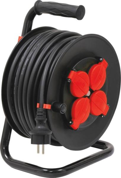 Enrouleur électrique HO7RN-F 25m 3G2,5mm² 230V 4 prises - DRAKKAR