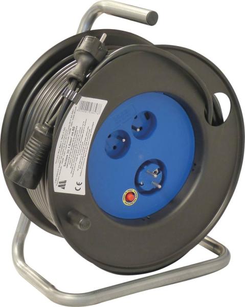Enrouleur + Rallonge Électrique HO5VV-F 50 mètres en 3G1,5mm² 