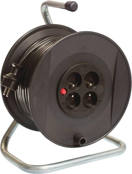 Enrouleur Électrique HO5VV-F 50 mètres en 3G1,5mm² – 230V, 4 Prises