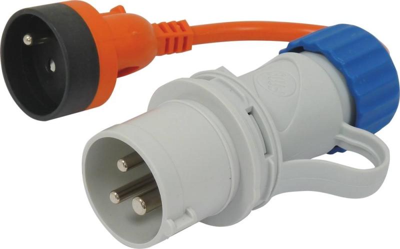Adaptateur fiche mâle CE17 avec prise femelle 2P+T 230V - FANTON