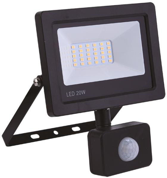 Projecteur LED Extra plat NOIR avec détecteur 20W 1600LM - LUMITRACK